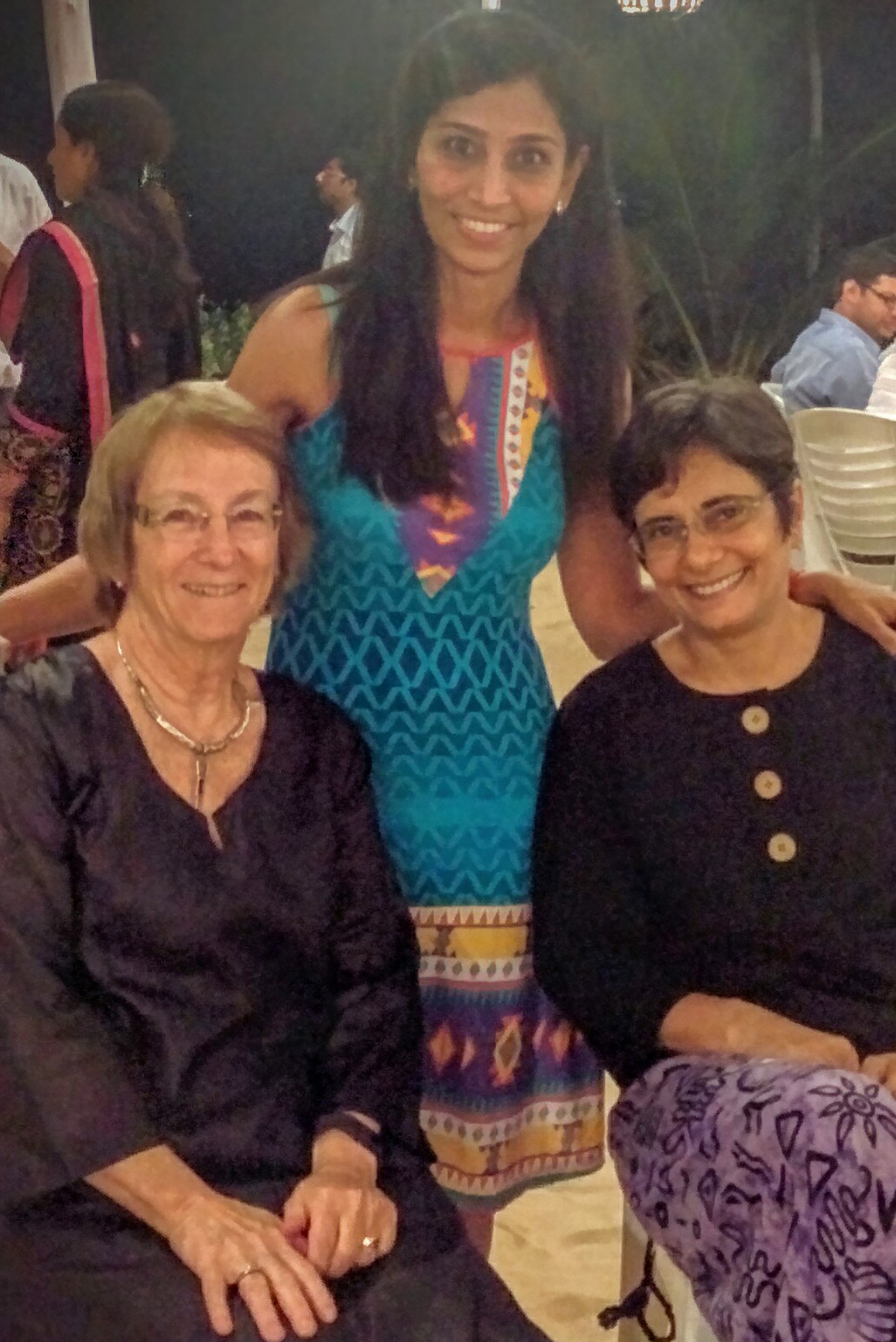 In Goa, at the Double Stranded RNA Virus meeting in Goa in 2015. Professor Mary Estes, Baylor College of Medicine, Houston (Gagandeep's mentor), Dr. Sasirekha Ramani, Baylor College of Medicine, Houston (Gagandeep's first PhD student) and Gagandeep